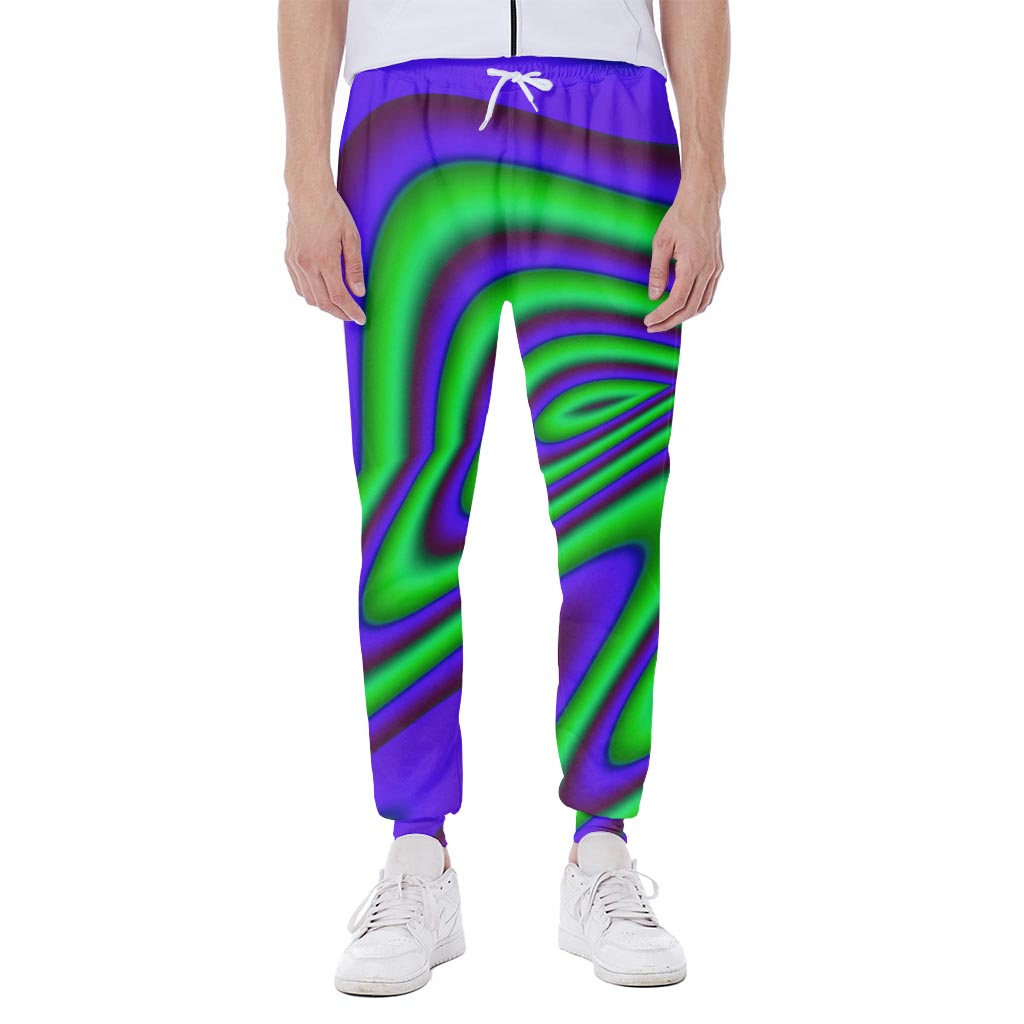 Purple Green Psychedelic Trippy Print Scuba Joggers
