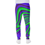 Purple Green Psychedelic Trippy Print Scuba Joggers