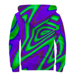 Purple Green Psychedelic Trippy Print Sherpa Lined Zip Up Hoodie