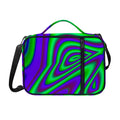 Purple Green Psychedelic Trippy Print Shoulder Strap Bible Bag