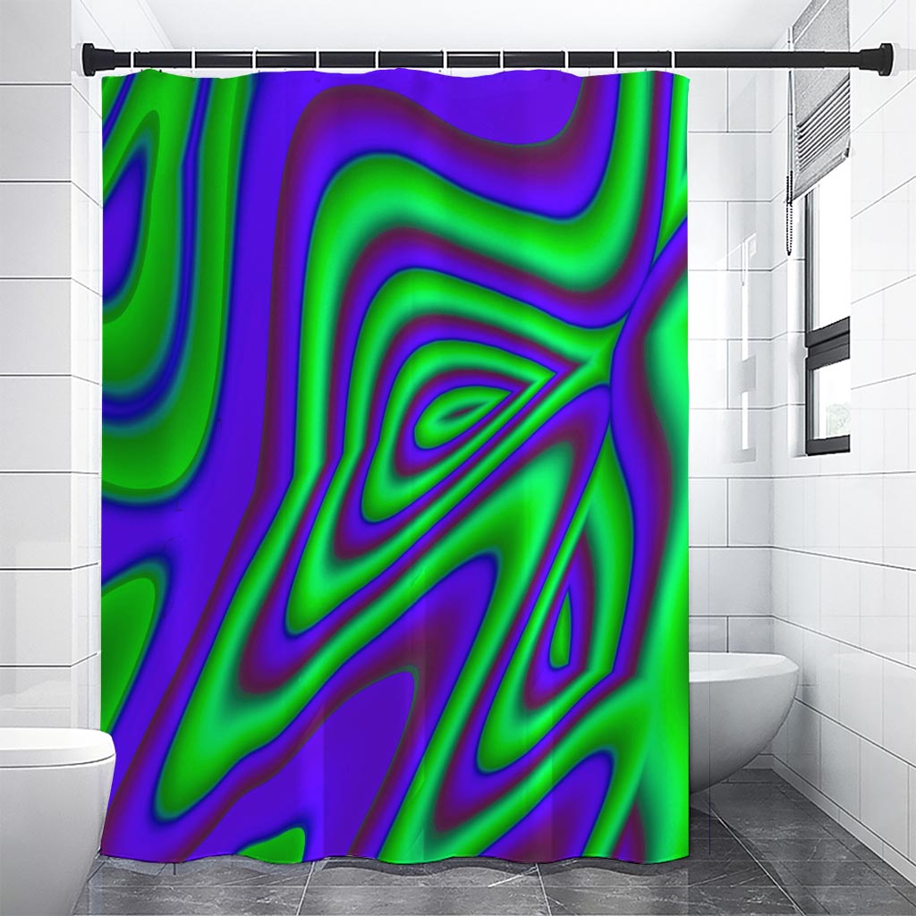 Purple Green Psychedelic Trippy Print Shower Curtain