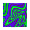 Purple Green Psychedelic Trippy Print Silk Bandana