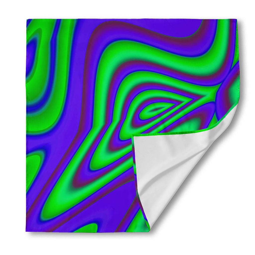 Purple Green Psychedelic Trippy Print Silk Bandana