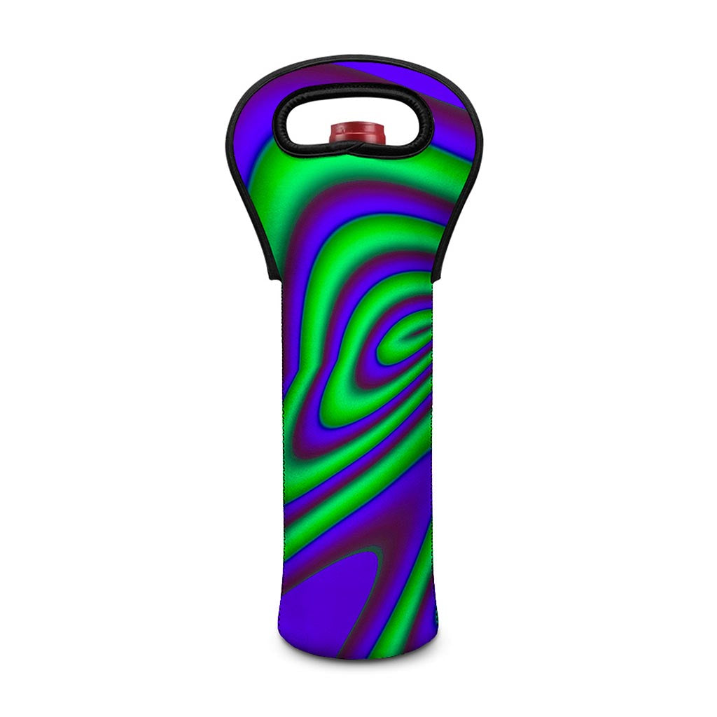 Purple Green Psychedelic Trippy Print Single Neoprene Wine Tote