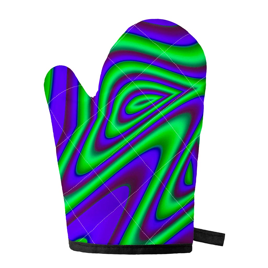 Purple Green Psychedelic Trippy Print Single Oven Mitt
