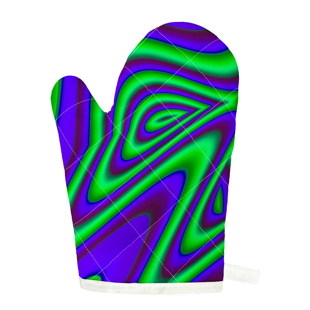Purple Green Psychedelic Trippy Print Single Oven Mitt