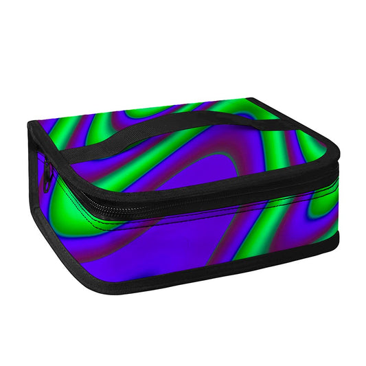 Purple Green Psychedelic Trippy Print Small Lunch Bag