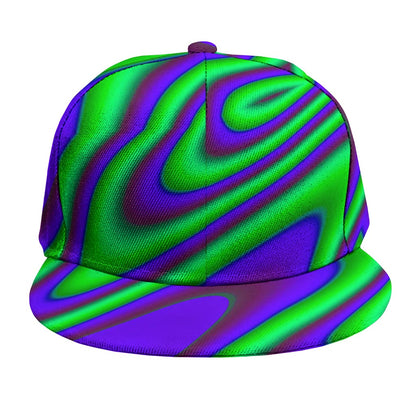 Purple Green Psychedelic Trippy Print Snapback Cap