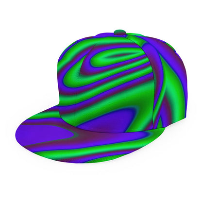 Purple Green Psychedelic Trippy Print Snapback Cap