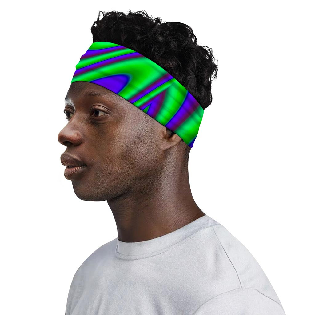 Purple Green Psychedelic Trippy Print Sports Headband