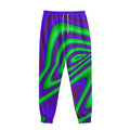 Purple Green Psychedelic Trippy Print Sweatpants