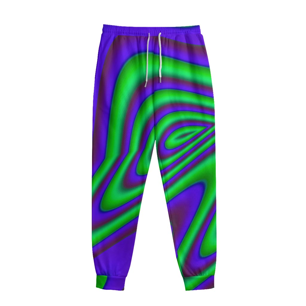 Purple Green Psychedelic Trippy Print Sweatpants