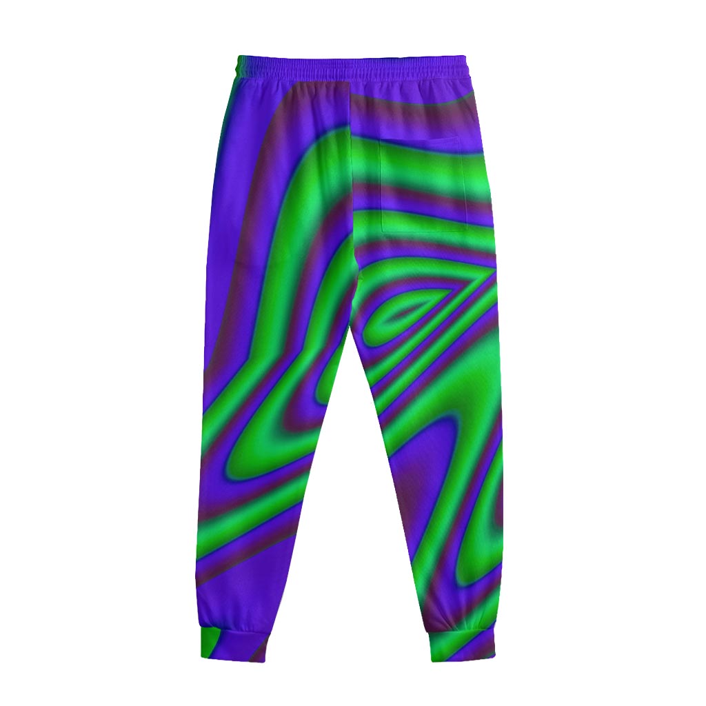 Purple Green Psychedelic Trippy Print Sweatpants