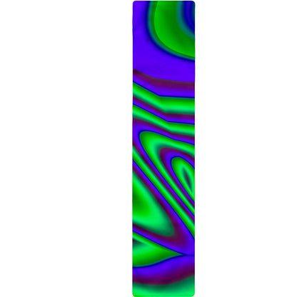 Purple Green Psychedelic Trippy Print Table Runner