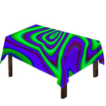 Purple Green Psychedelic Trippy Print Tablecloth