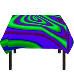 Purple Green Psychedelic Trippy Print Tablecloth
