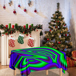 Purple Green Psychedelic Trippy Print Tablecloth