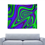 Purple Green Psychedelic Trippy Print Tapestry