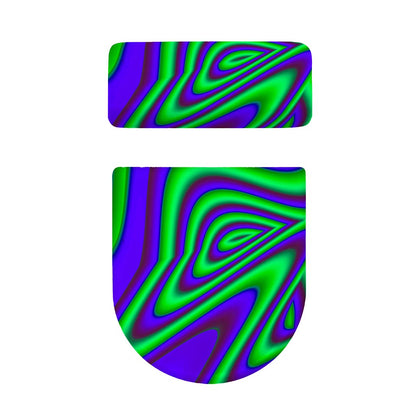 Purple Green Psychedelic Trippy Print Toilet Lid And Tank Cover Set