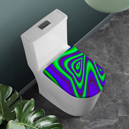 Purple Green Psychedelic Trippy Print Toilet Lid Cover