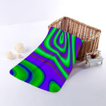 Purple Green Psychedelic Trippy Print Towel