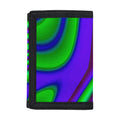 Purple Green Psychedelic Trippy Print Trifold Wallet