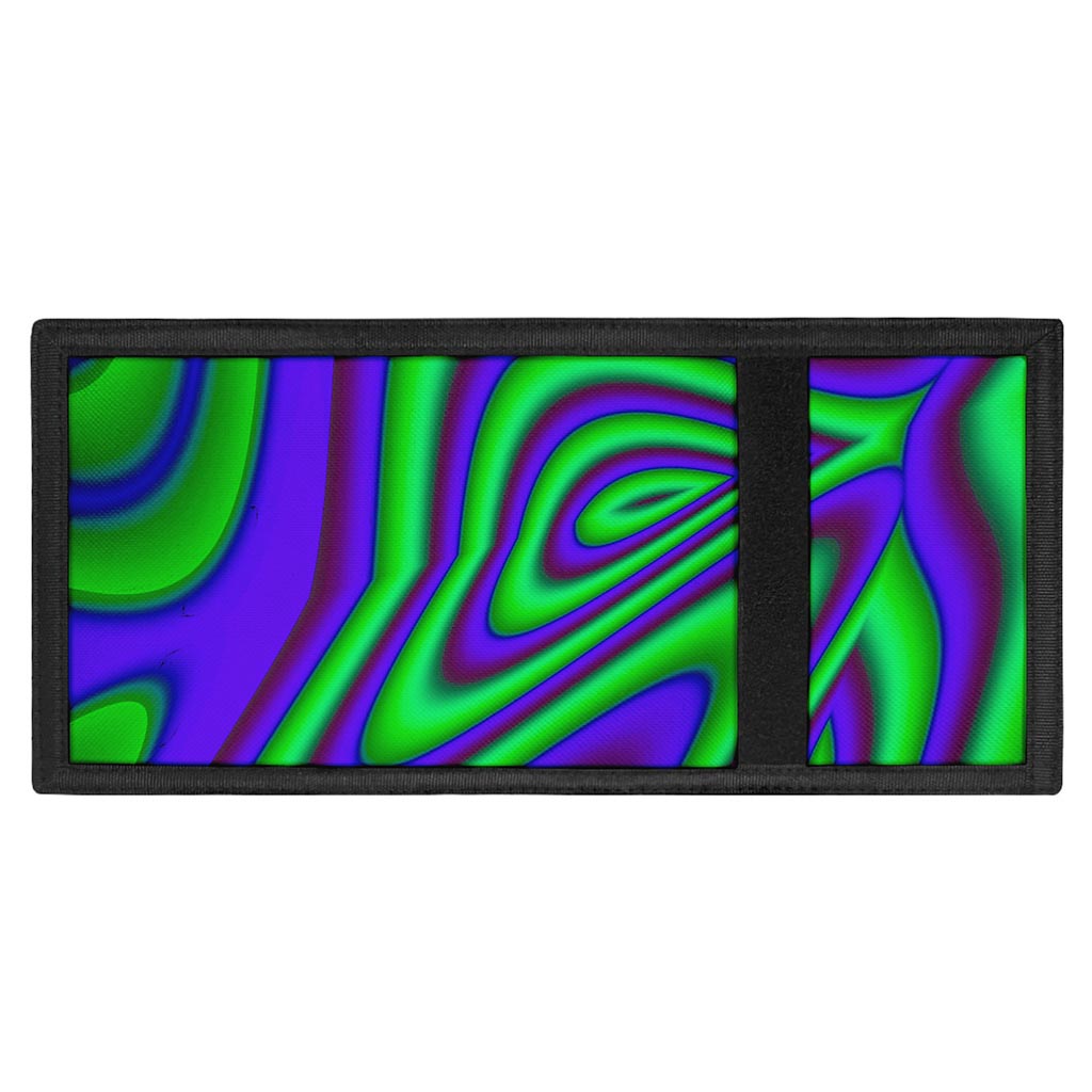 Purple Green Psychedelic Trippy Print Trifold Wallet