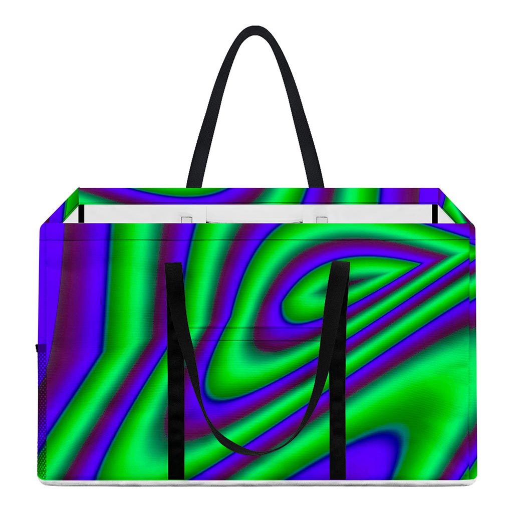 Purple Green Psychedelic Trippy Print Utility Tote Bag