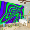 Purple Green Psychedelic Trippy Print Wall Sticker