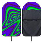 Purple Green Psychedelic Trippy Print Waterproof Car Seat Cover