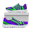 Purple Green Psychedelic Trippy Print White Running Shoes