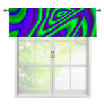 Purple Green Psychedelic Trippy Print Window Valance