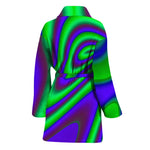 Purple Green Psychedelic Trippy Print Women's Bathrobe