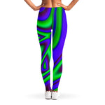 Purple Green Psychedelic Trippy Print Women's Leggings