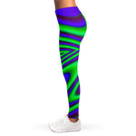 Purple Green Psychedelic Trippy Print Women's Leggings
