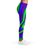 Purple Green Psychedelic Trippy Print Women's Leggings