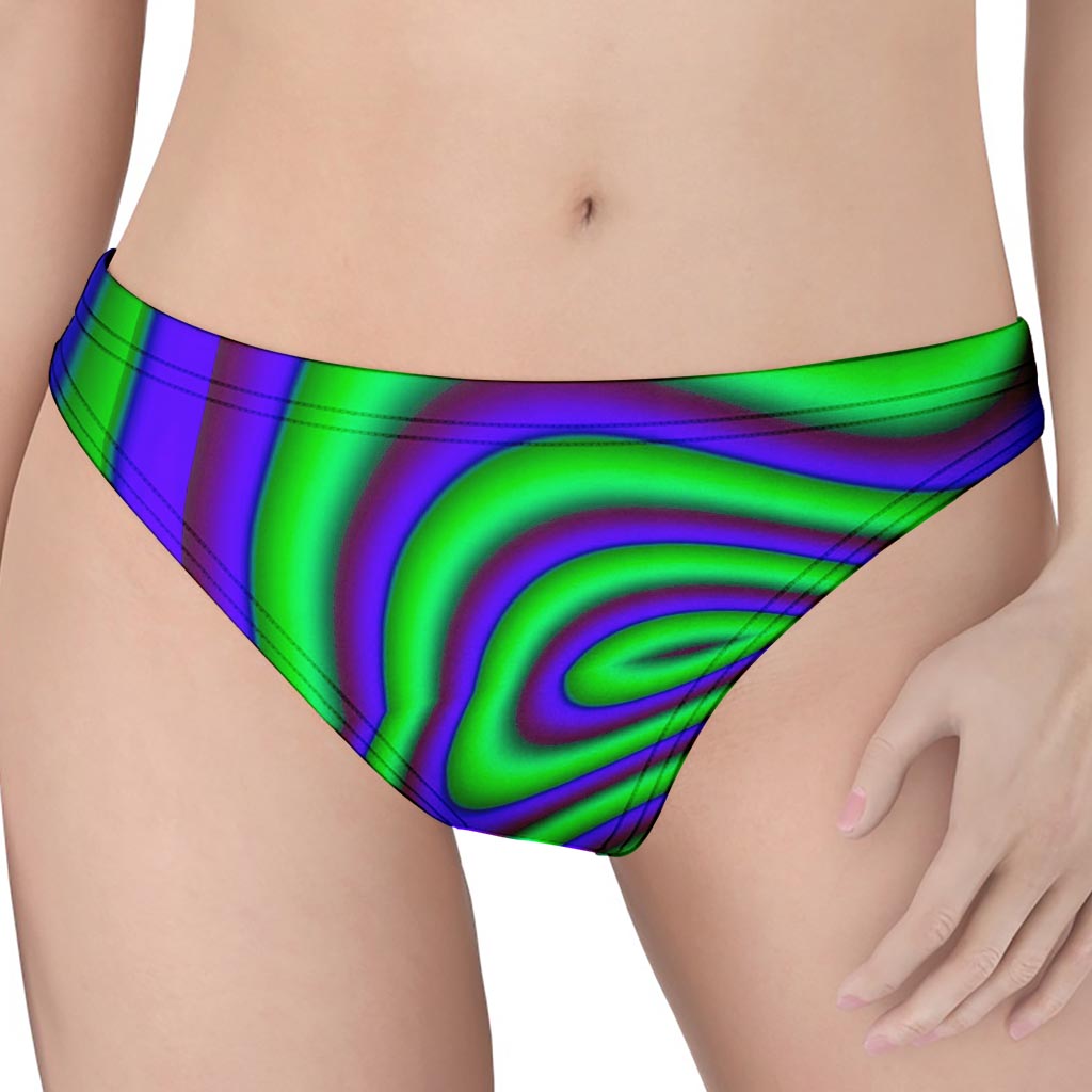 Purple Green Psychedelic Trippy Print Women's Thong