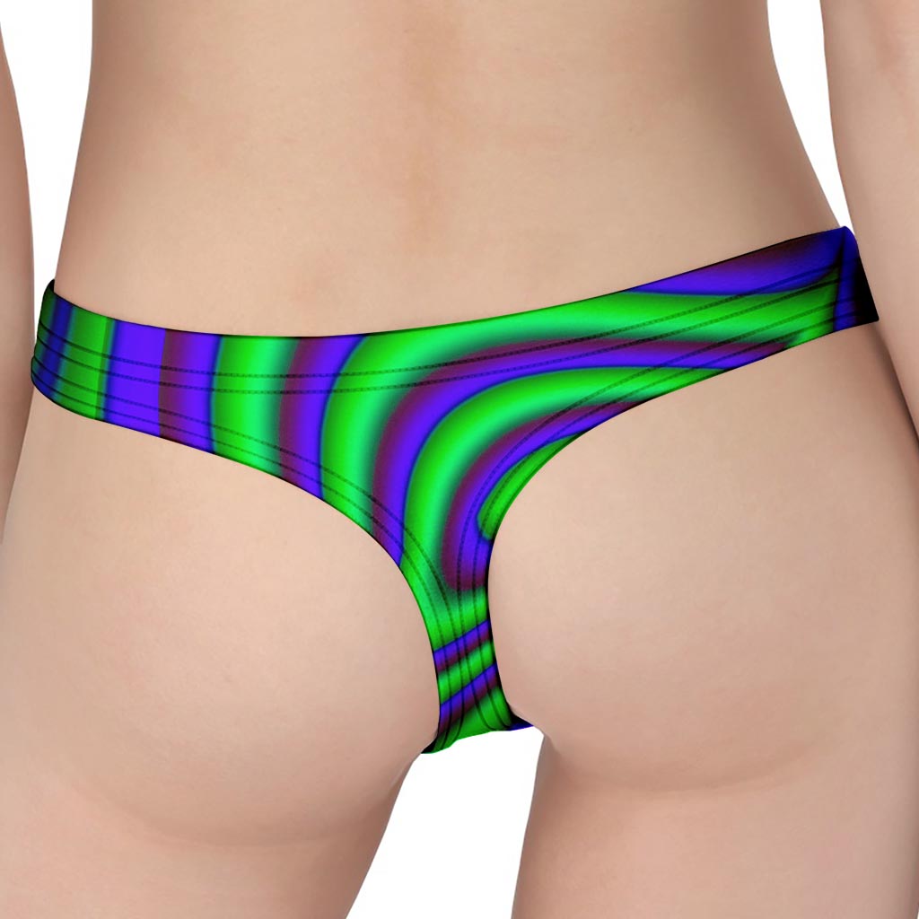 Purple Green Psychedelic Trippy Print Women's Thong