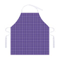 Purple Grey And White Tattersall Print Adjustable Apron