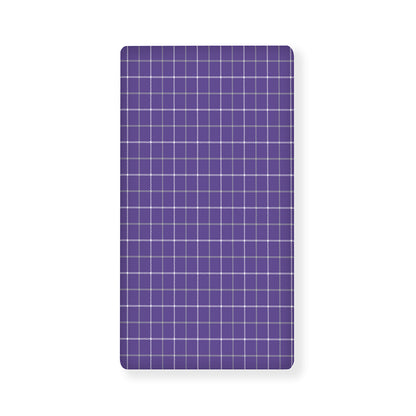 Purple Grey And White Tattersall Print Baby Crib Sheet