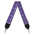 Purple Grey And White Tattersall Print Bag Strap