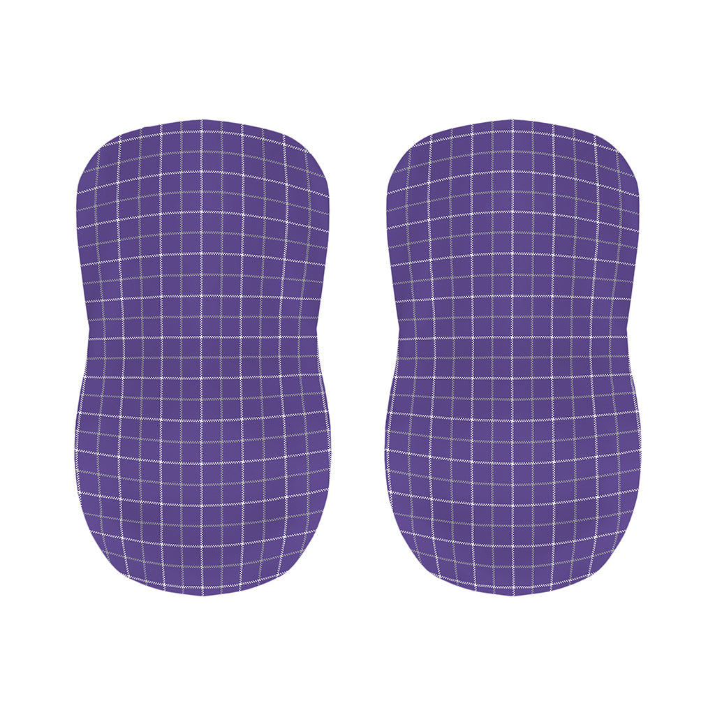 Purple Grey And White Tattersall Print Bar Stool Covers
