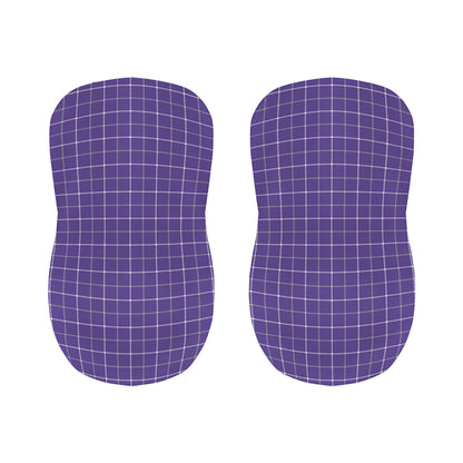 Purple Grey And White Tattersall Print Bar Stool Covers