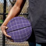 Purple Grey And White Tattersall Print Basketball