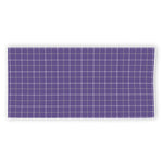 Purple Grey And White Tattersall Print Beach Towel