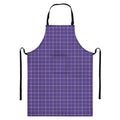 Purple Grey And White Tattersall Print Bib Apron With Pocket