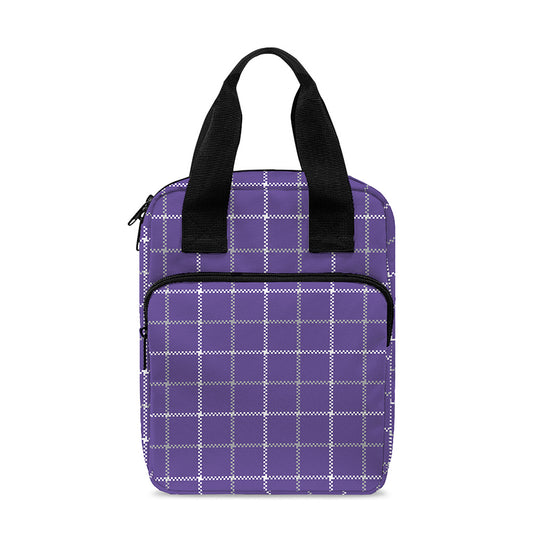 Purple Grey And White Tattersall Print Bible Tote Bag