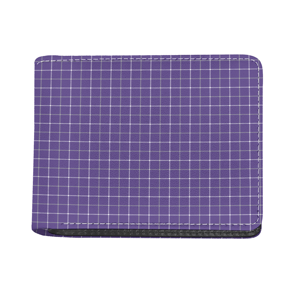 Purple Grey And White Tattersall Print Bifold Wallet