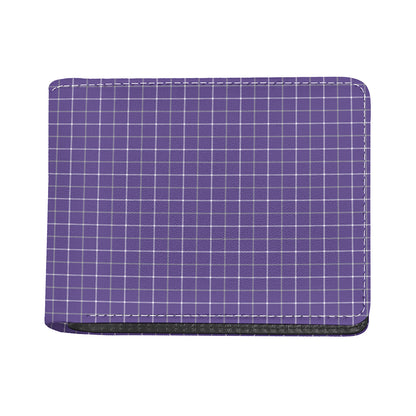 Purple Grey And White Tattersall Print Bifold Wallet