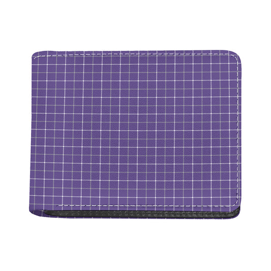 Purple Grey And White Tattersall Print Bifold Wallet